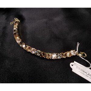 Limited Edition Park Lane Gold-Tone Crystal Bracelet With Adjustable Clasp & Gif
